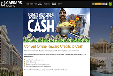 Caesars Casino startpagina.
