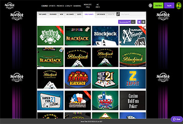 Spelaanbod bij Hard Rock Casino.