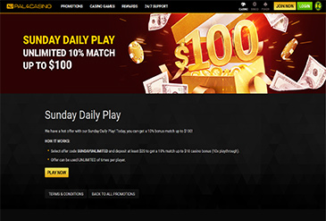 Pala Casino startpagina.