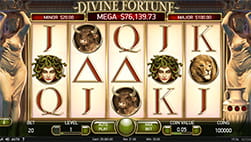 Divine Fortune Slots de Unibet Pennsylvania casino.