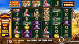 Great Rhino Megaways slots bij Betsson Chile casino.
