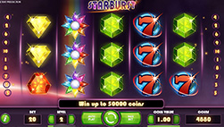 Starburst slots bij het Betway casino.