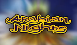 Cover van de Arabian Nights Jackpot slot met progressieve jackpot voor online casino ' s.