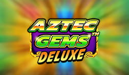 Cover van de Aztec Gems Deluxe slot met progressieve jackpot voor online casino ' s.