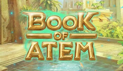Boek van Atem jackpot slot cover voor online casino ' s.