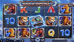 Het boek van Rampage 2 slot bij Cloudbet casino.
