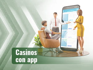 Een man voor een fauteuil en een salontafel die een enorme bankkaart flankeert.