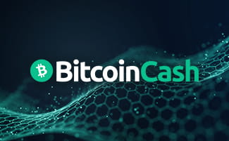 Bitcoin Cash logo op groene achtergrond