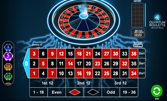 Quantum roulette tafel van Playtech voor online casino ' s.