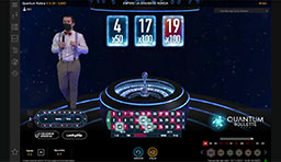 Voorstellen van nummers met multipliers van weddenschappen in Quantum roulette.