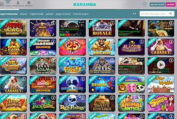 Catalogus van spellen beschikbaar bij casino Karamba