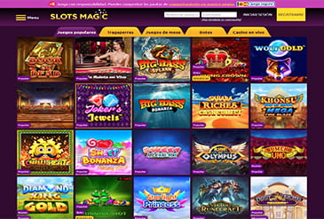 Games sectie die u vindt op de werb pagina van Slots Magic casino.