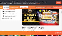 VIP club reclame banner beschikbaar bij LeoVegas online casino voor Argentina.