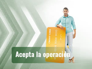 Man leunend op een gigantische creditcard