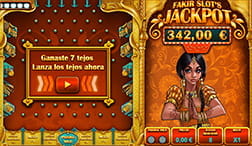 Toegang tot het scherm om de jackpot van de fakir slot van Gaming1.