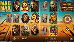 De Mad Max slot in het 777 casino.