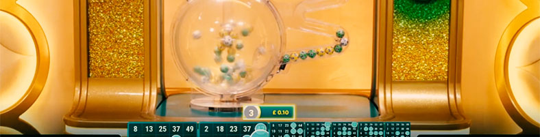 Evolution Mega Ball spel om de loterij te spelen in Argentinië.