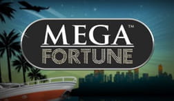 Cover van de Mega Fortune slot met progressieve jackpots voor Nederland online casino ' s.