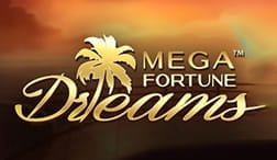 Cover van de Mega Fortune Dreams slot met jackpot voor online casino ' s.