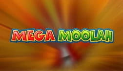 Cover van de Mega Moolah slot met jackpot voor online casino ' s.