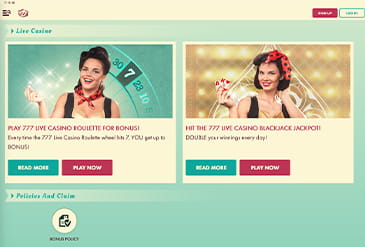 777 live casino sectie pagina