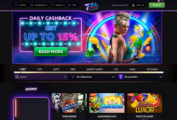 Aantrekkelijke 7BitCasino Welkom pagina ontwerp