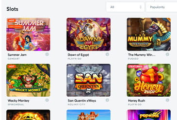 Bitcasino online casino games aanbieding