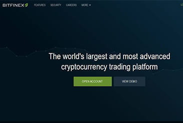 Dit is de homepage van bitfinex