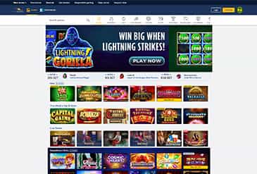 Home page van het BetRivers casino in New Jersey.