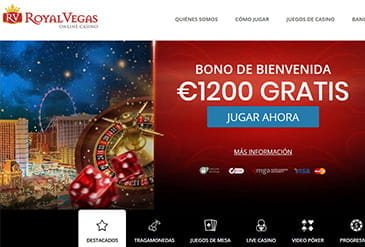 Sectie van bonussen beschikbaar bij Casino Royal Vegas