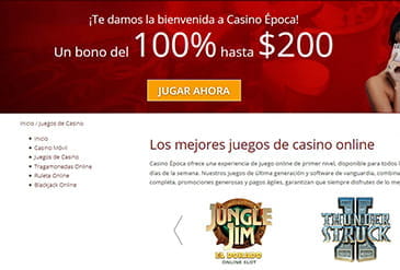 De spellen die beschikbaar waren bij Casino Epocas