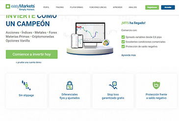 easyMarkets startpagina