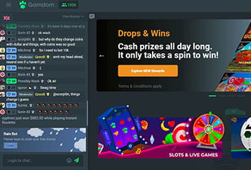 Gamdom casino homepage