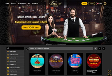 Bonus sectie dan op de website van de Grand Ivy casino.