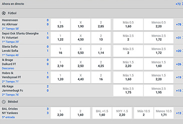 Hoofdpagina van de sportweddenschappen sectie in review Codere