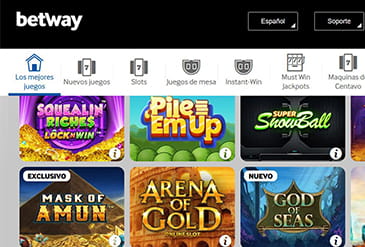 Betway review casino sectie pagina