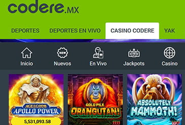 Beoordeel casino sectie pagina Codere