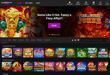 Thuis van het JackpotCity casino