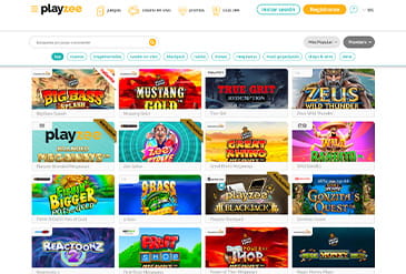 Het casino gedeelte van de Playzee website