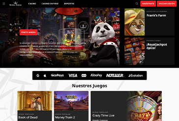 Hoofdpagina van de Royal Panda games catalogus