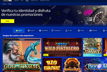 Catalogus van casino spellen op de William Hill website