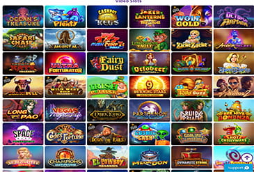 De hoofdpagina bij Omni Slots casino.