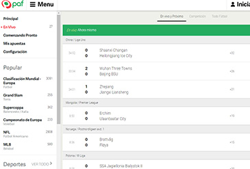 Sportweddenschappen in Paf.