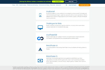 Platforms beschikbaar op AvaTrade