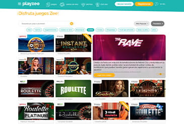 Live roulette sectie van de Playzee website