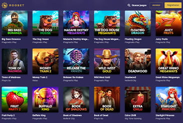 De slots aanbod op Roobet