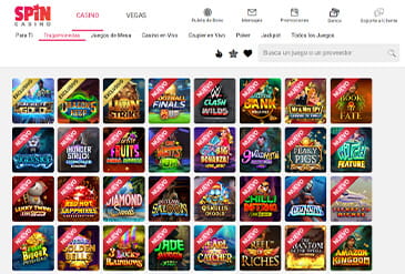 De slots aanbod bij Spin Casino