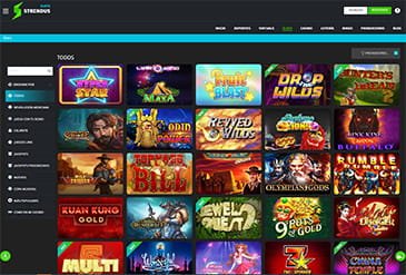 Catalogus van casino spellen op Strendus
