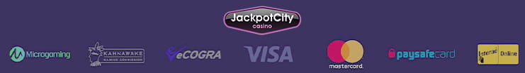 Bankmethoden geaccepteerd bij JackpotCity Casino.