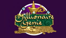 Cover van de Millionaire Genie slot met jackpot voor online casino ' s.